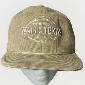 Magnolia Market Garden Waco TX Beige Corduroy SnapBack Hat Cap OSFA Texas NWOT